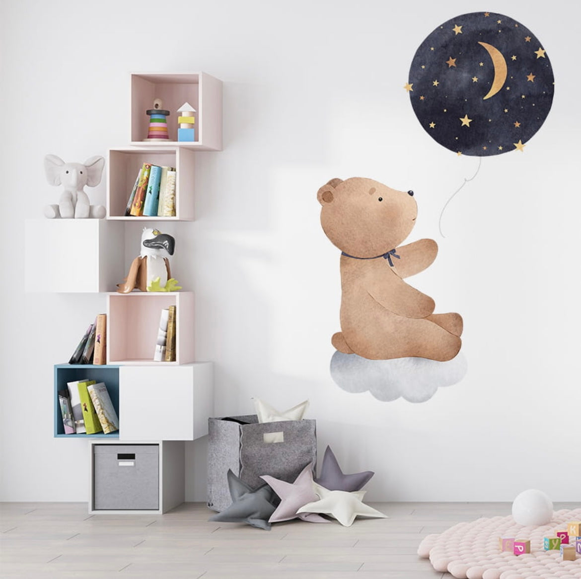 Wallsticker | Teddy bear on cloud