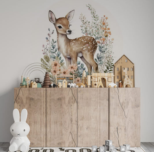 Wallsticker | Deer in Flowers