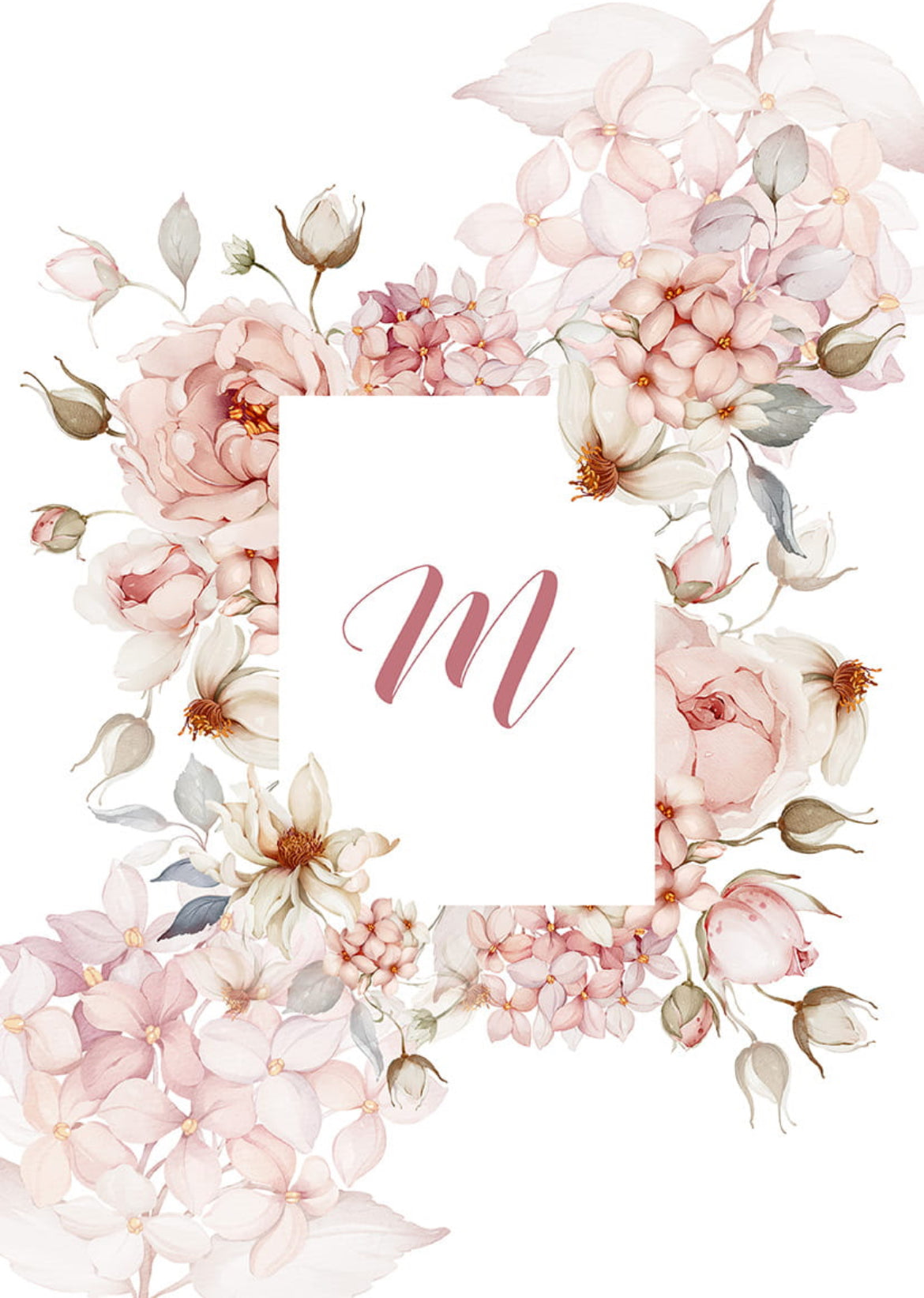 Plakat | Bogstav med blomster