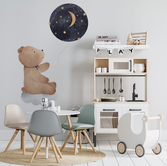 Wallsticker | Teddy bear on cloud