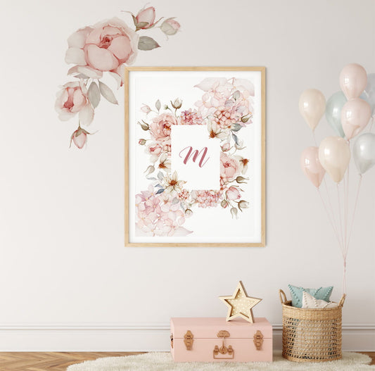 Plakat | Bogstav med blomster
